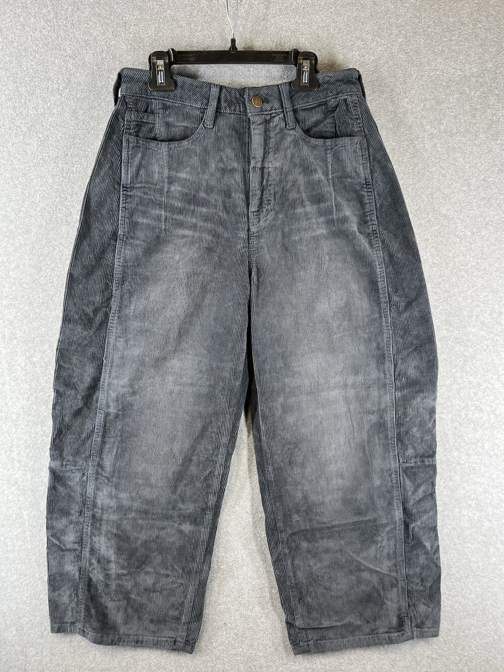 Anthropologie Kenna Mid Rise Barrel Corduroy Pants Size 26 Blue NWOT